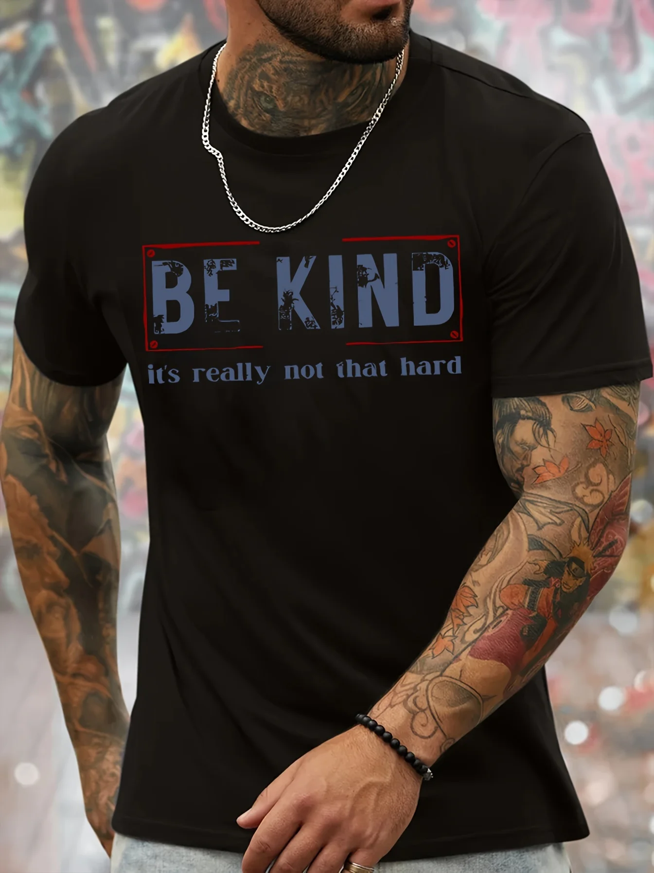 

BE KIND IT'S REALLY NOT THAT HARD Print, мужская футболка с новым графическим дизайном, повседневные удобные футболки на лето