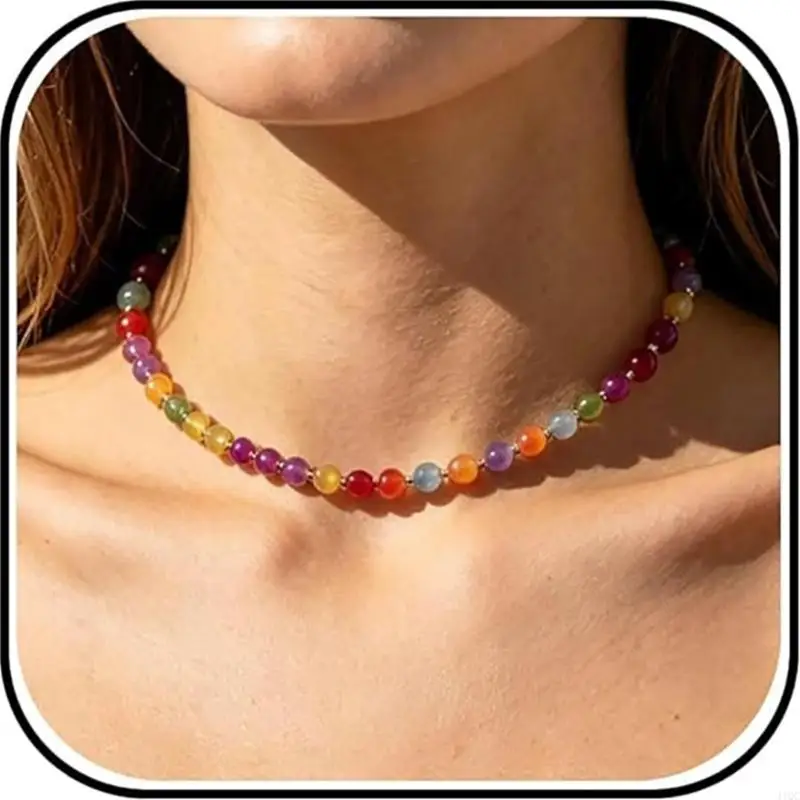 UV Reactive Candy Color Resin Clavicle Necklace And Bracelet Bangle Set Stylish Aesthetic Jewelry For Teens 