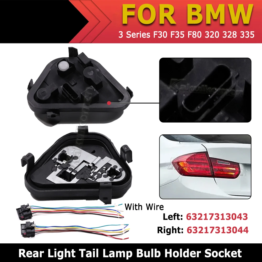 

63217313043 For BMW 3 Series F30 F35 F80 320 328 335 Rear Left Light Lamp Bulb Base Holder Socket Circuit Board connector Plug