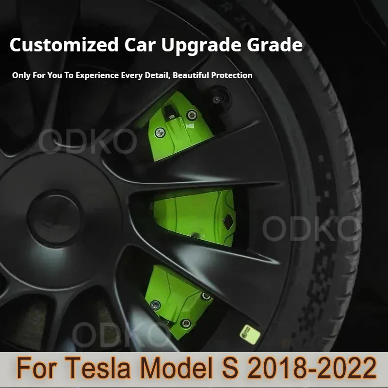 Tesla Model S 2018-2022 브레이크 캘리퍼스 커버 4 개의 캘리퍼스 커버 세트 19 20 인치 알루미늄 합금 액세서리