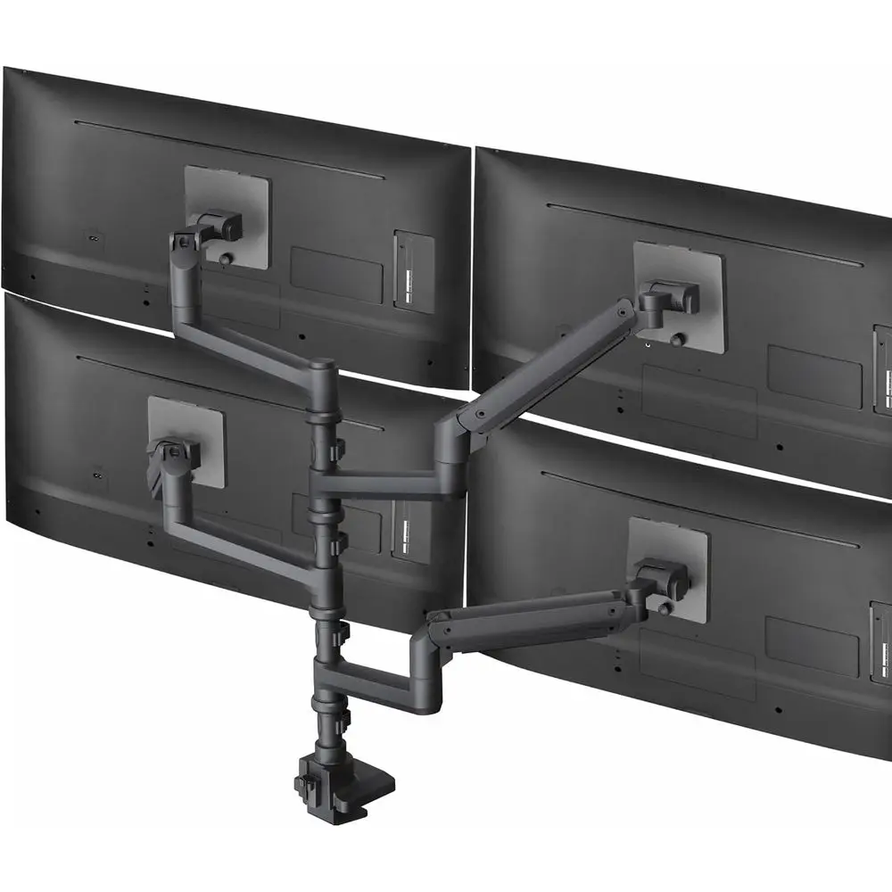 

Quad Monitor Desk Mount for Up to 49 Screens or 38 Single Displays, Supports 44 lbs, Black