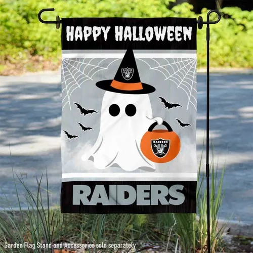 Las Vegas Raiders Happy Halloween Official Garden Yard Banner Flag jjx
