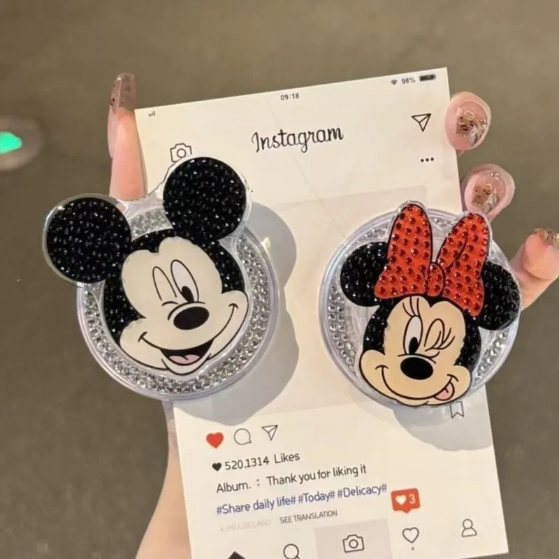 

Блестящий держатель для телефона с Микки и Минни, магнитный, со стразами, складная подставка для MagSafe, дизайн в стиле Дисней