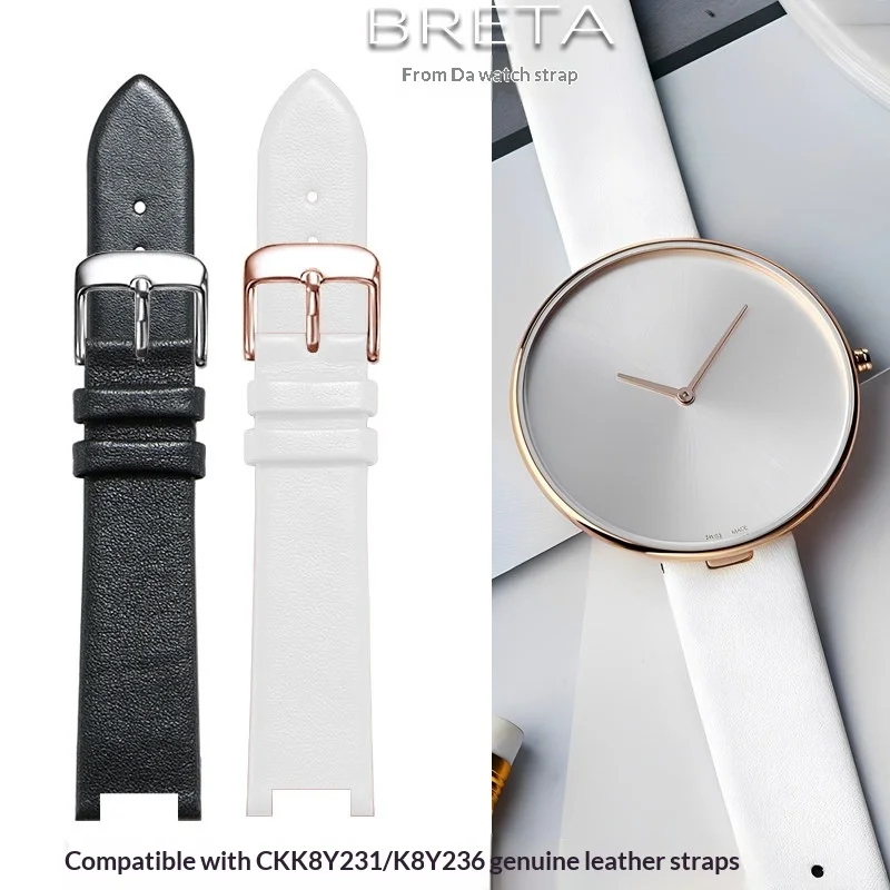 

Genuine Leather Watchband for CK K8Y231/K8Y236 K1S21102/K1S21120 Notch leather watch strap Calvin Replace Wristbands 16x6 20x9mm