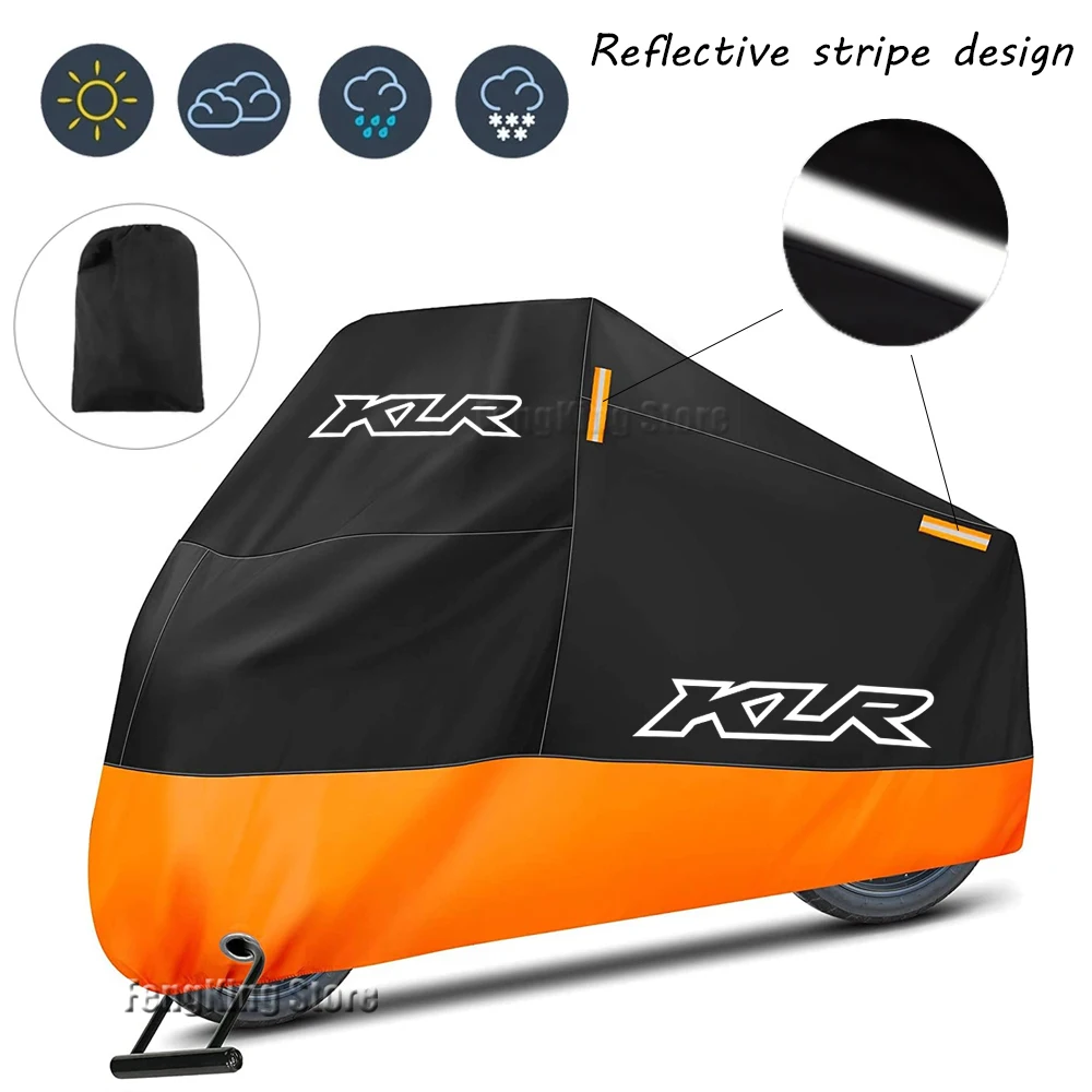 Motorcycle Cover UV Protection Dustproof Snowproof Outdoor All Years Motorcycle Waterproof Cover For KLR650 KLR 650 KLR250 250