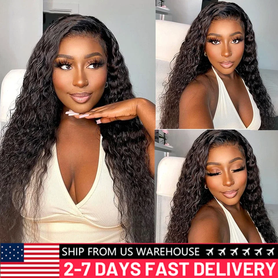 Transparent Lace Wig 13X4 Deep Wave Lace Front Human Hair Wigs Wet And Wavy Deep Curly Lace Closure Wig Brazilian Water Wave Wig