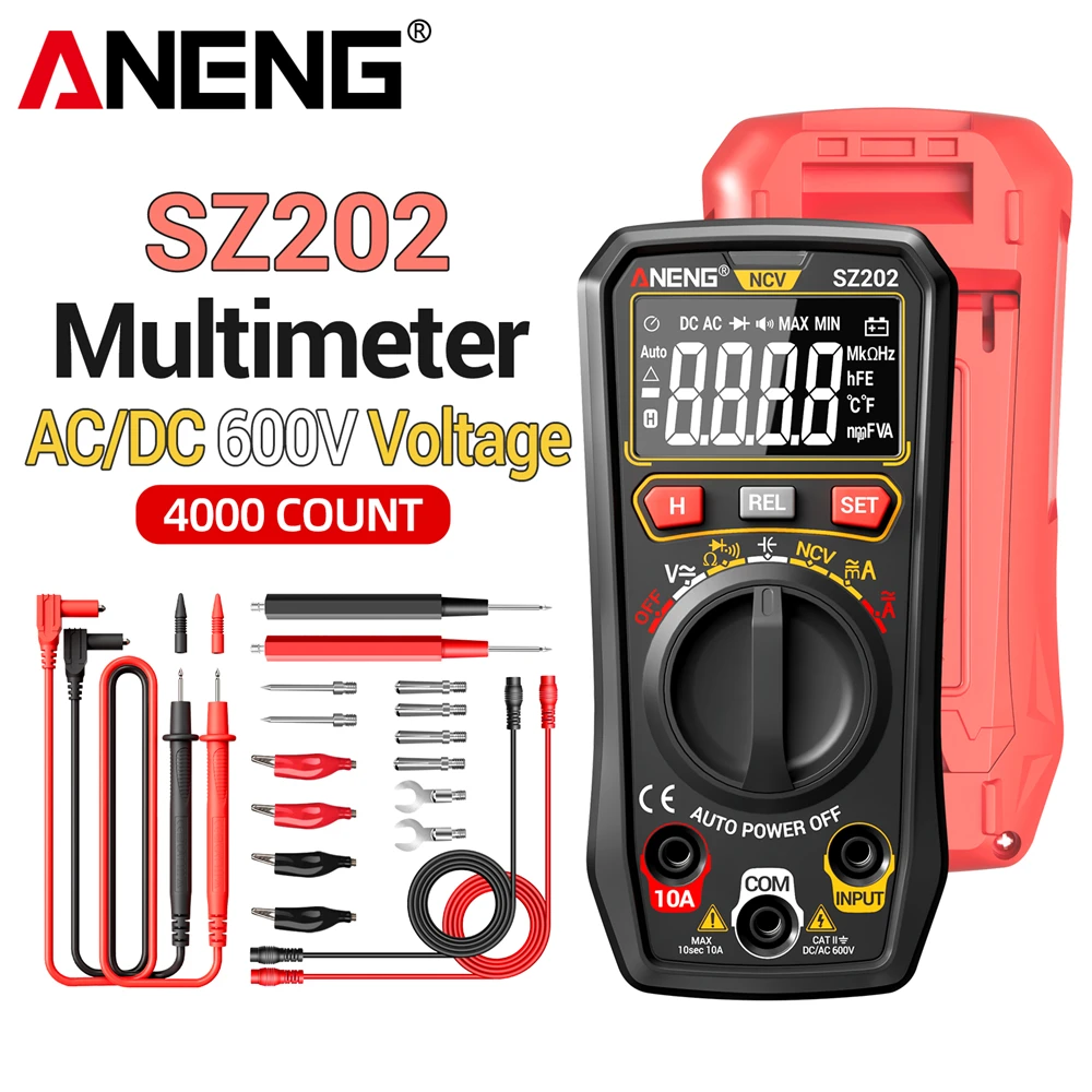 ANENG Digital Multimeter Multimetro Tester 4000 Counts AC/DC Voltage Buzzer AC Current Meter Resistance Capacitor NCV Test Tool