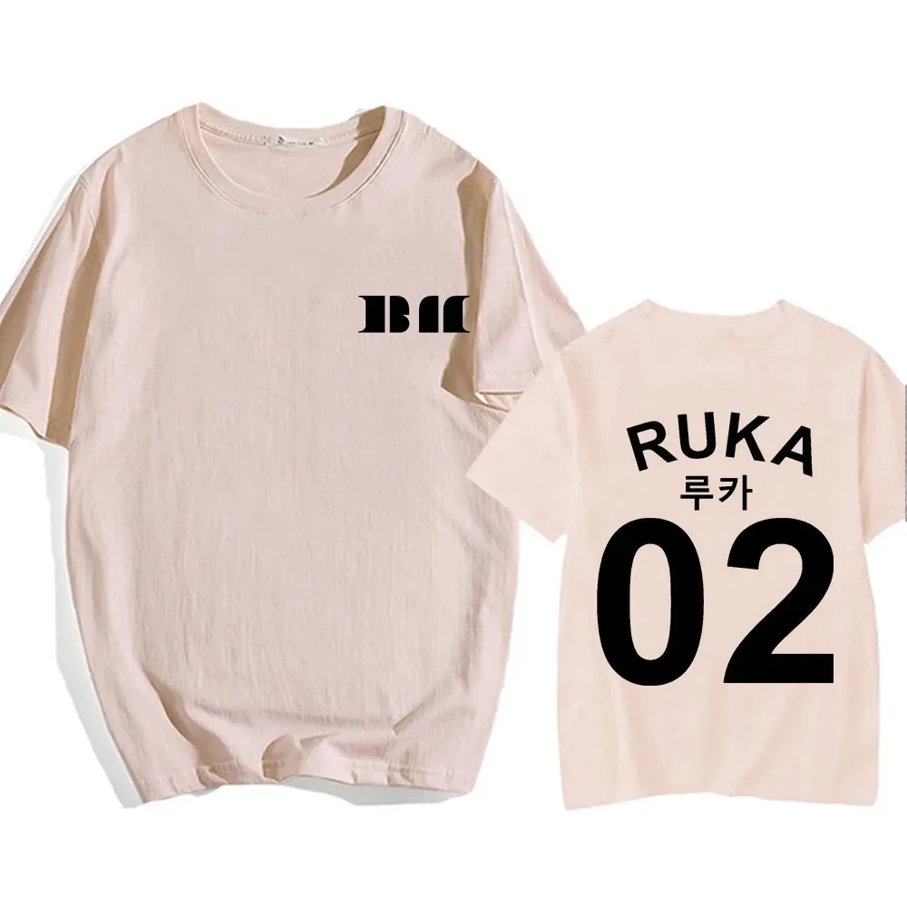 BABYMONSTER Kpop Band T-shirt RUKA 02Graphic Printing Tee-shirt for Fans Korean Style Summer Women/Men Tshirts Hip Hop Girls Tee