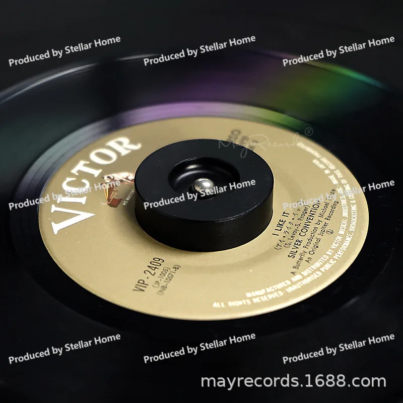 7 Inch Large Hole Vinyl Record Adapter 45 To Record Converter, Card Holder, Phonograph Stabilizer