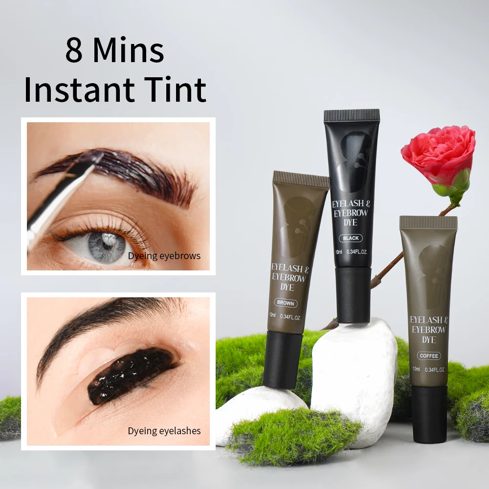 ICONSIGN Camellia Eyebrow Dye Kit 8-10 Min Fast Stain No Mix Vegan Formula Eco Gift Box Sensitive Skin Safe Beauty Makeup Tools