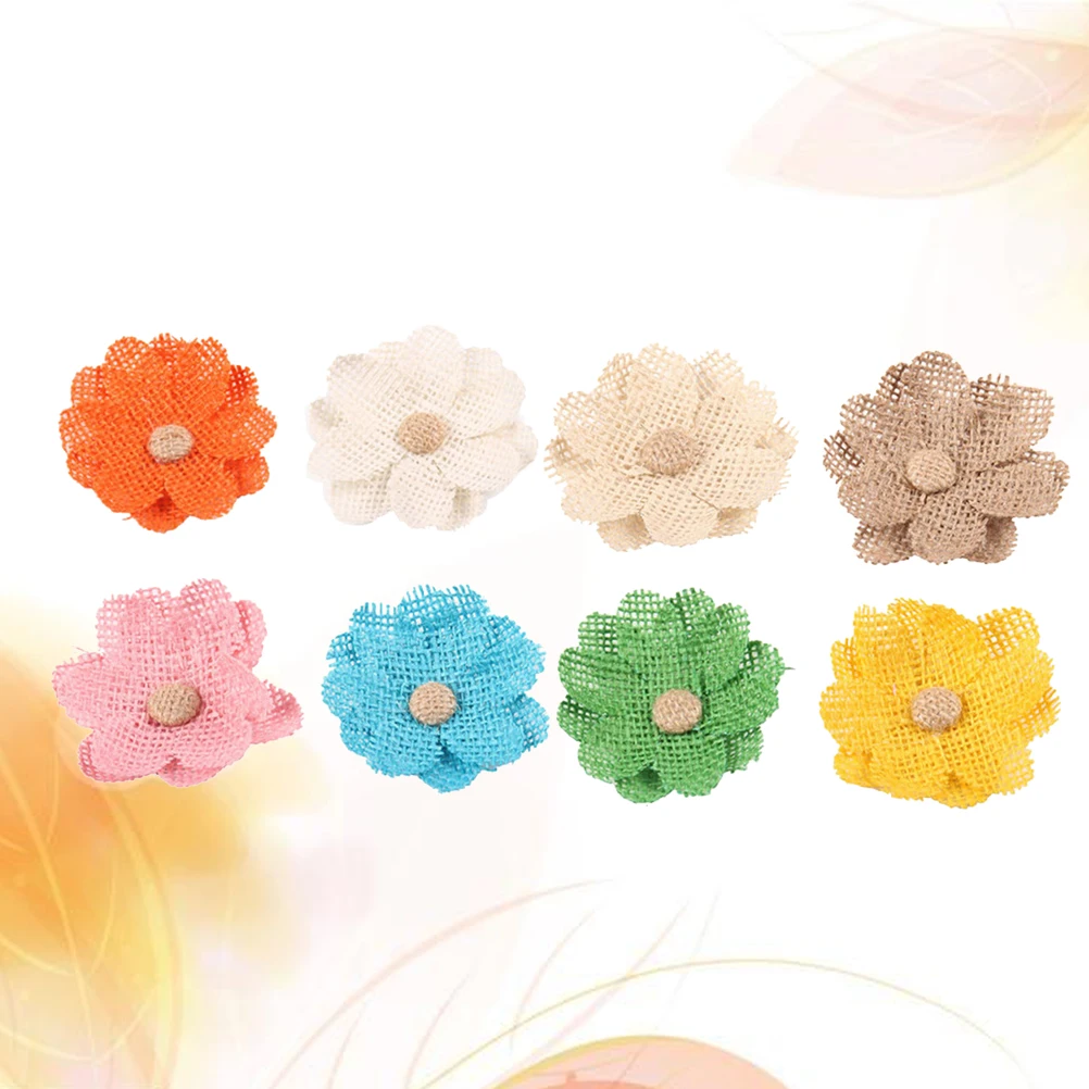 

8Pcs Rustic Burlap Flowers Handmade Linen Flowers Wedding Party Home Decor DIY Craft Burlap Wedding Decoration