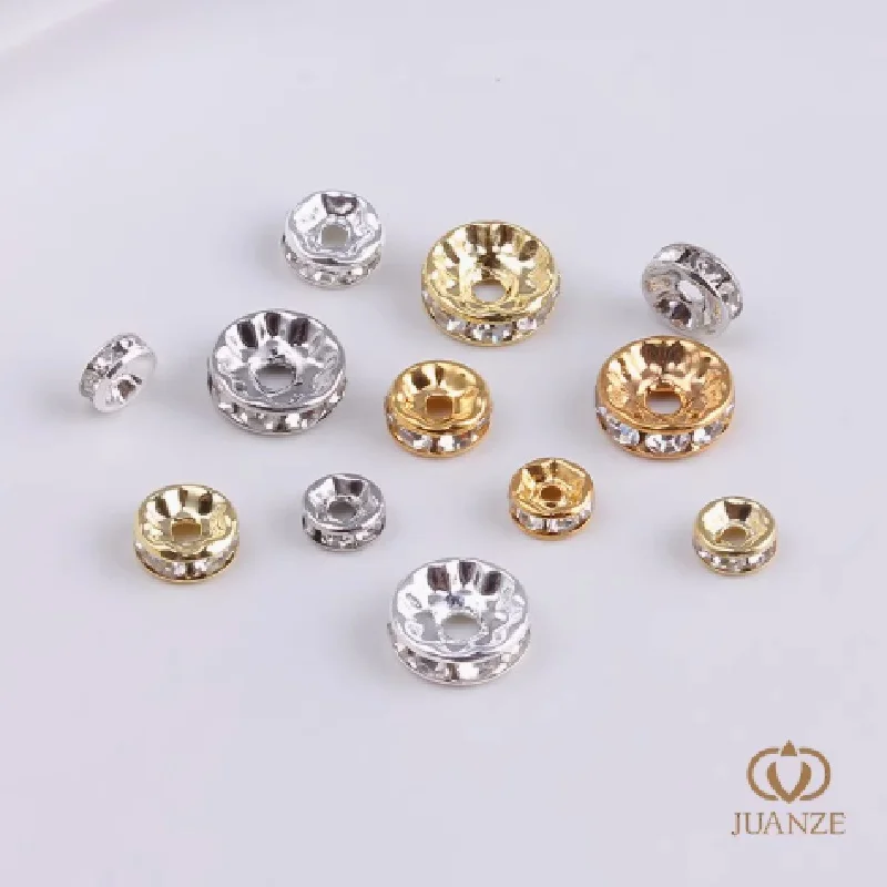 20 шт. 4/6/8/10 мм хрустальные стразы, стеклянное ожерелье, браслет, бусины-разделители, бриллианты для изготовления ювелирных изделий своими руками, принадлежности