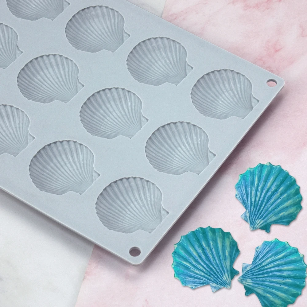 Mostsom Silicone Sea Shell Mold Baking Mould Ice Cube Tray Shell Shape Silicone Mold for Chocolate, Soap, Candle, Fondant Mold