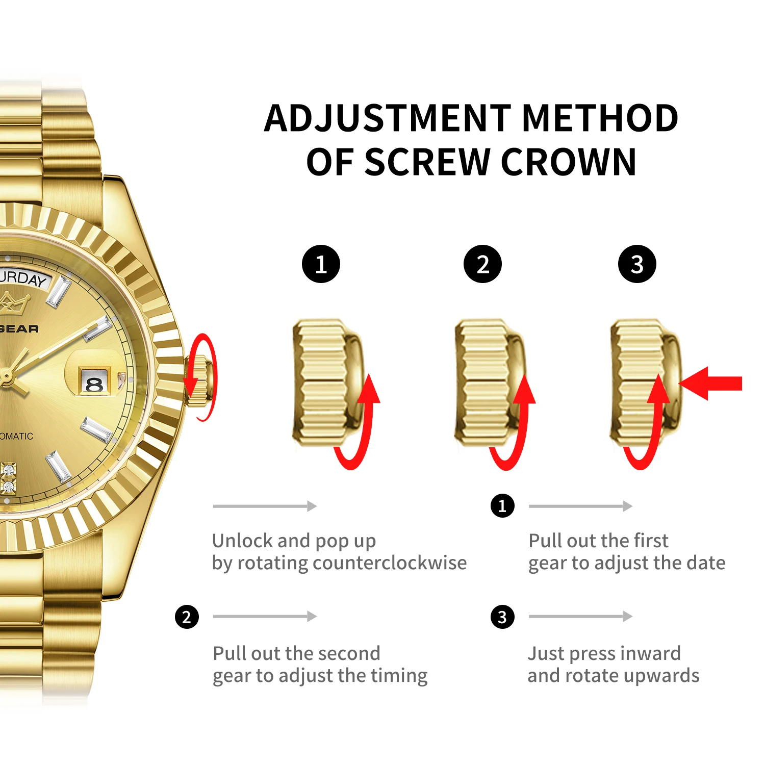 Men's Luxury Automatic Mechanical Watch High-End Waterproof Business Luminous Display Calendar Timepiece view 6