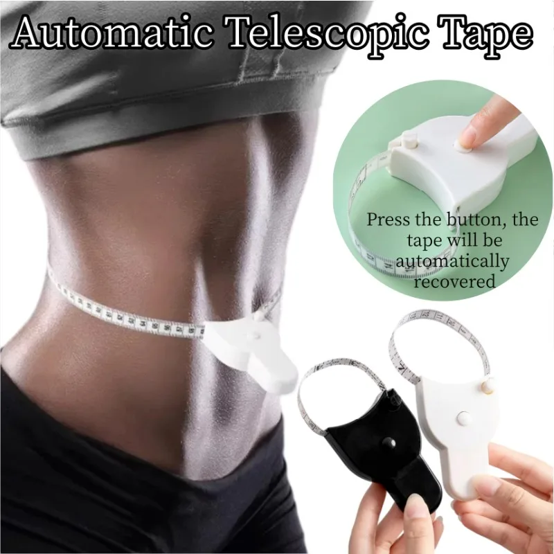 1/2/4pcs Automatic Telescopic Tape Portable Body Fat Caliper and Waist Measurement Tape Handheld Fitness Measuring Monitors Tool