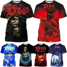 

Men's New Heavy Metal Rock Dio Band 3D Printing T-shirt Hip-hop Street T-shirt Cause and Effect Unisex Quick-drying MOTO Top