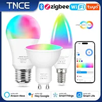 TNCE Tuya WIFI Zigbee E27 GU10 E14 Bulb Dimmable Light 2700-6500k RGB ,Smart Life APP Voice Control,Works With Alexa Google Home