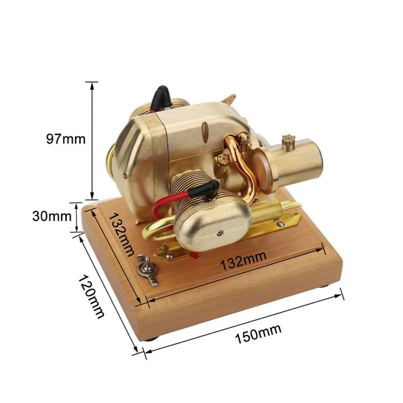 R90S 3,2 cc Micro opuesto horizontalmente modelo de motor de doble cilindro Mini motor de combustión interna de potencia modelo de juguete