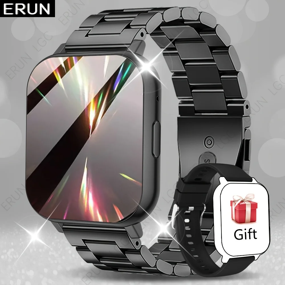 ERUN Men's Smart Watch, Sports Watch, High-Definition Display, Wireless Calling, Message Notifications, Multiple Sports Modes