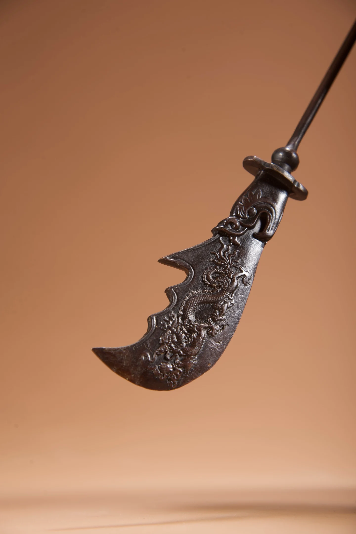 16 Bronze Cloisonne Enamel Flower texture Wu Caishen Lord Guan Standing Buddha immortal Take the Dragon Pattern Processing Knife