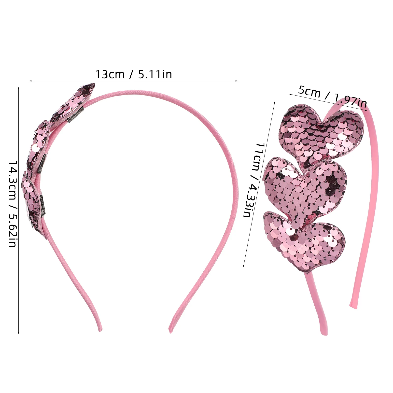 2 قطعة عصابات الحب عيد الحب بريق الترتر القلب رباط شعر للنساء اكسسوارات حفلات الزفاف خوذة سباركلي #4