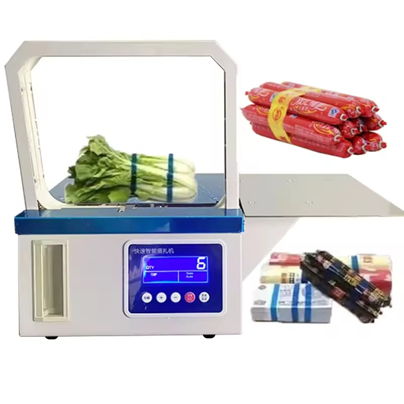 

DG-12 Automatic OPP Strapping Machine, Vegetable Baler, Supermarket Baler, Vegetable Food Packing Binding, Hot Melt Strapper