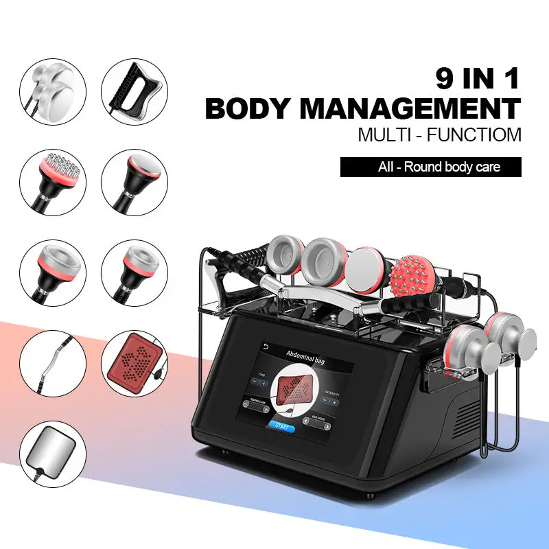Body Contouring Massage Machine 9 Functional Handles Skin Smoothing Fat Reducing Salon Beauty Instrument