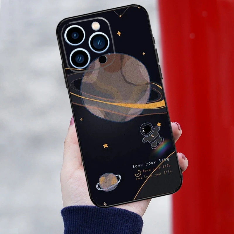 Astronaut Spaceship Phone Case For iPhone 15 14 11 13 Pro 12 Pro X XR XS Max Plus Protection Back Case Cover