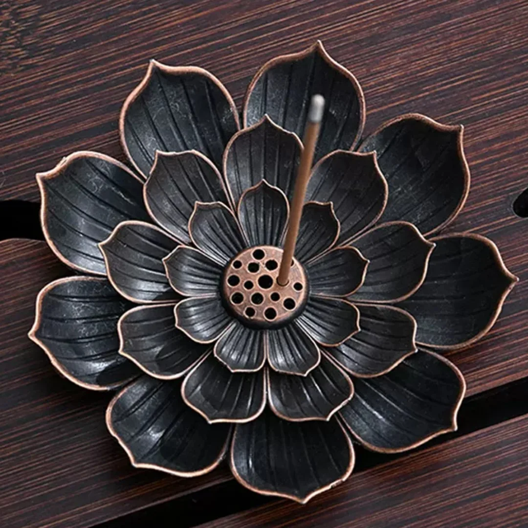 Multi Hole Lotus Incense Stick Holder Zinc Alloy Burner For Sandalwood Zen Tea Home Decor Ornament Gift