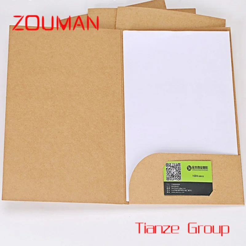 

Custom , A4 paper file folder with pocket and business slots custom logo