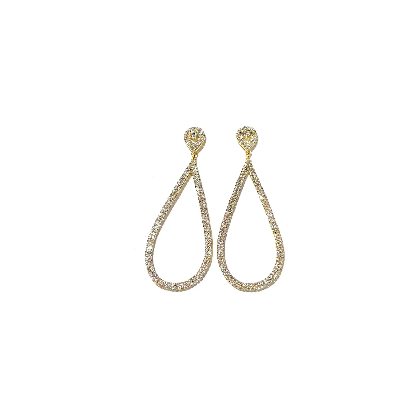 أقراط جديدة على شكل قطرة ماء مجوفة أوروبية وأمريكية متعددة الاستخدامات أقراط هندسية من حجر الراين للولائم النسائية وp