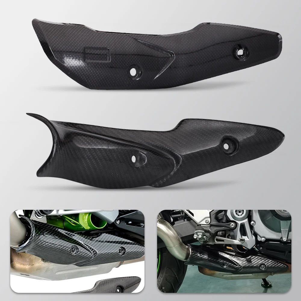 

Теплозащитный экран выхлопных газов из углеродного волокна, противоожоговая оболочка, защитная крышка глушителя для Kawasaki Z900