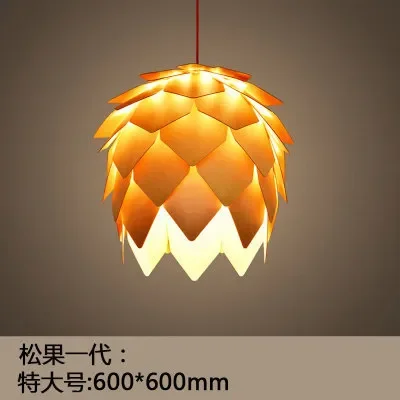 Moderne dennenappel hanglamp Noordse houten hanglamp voor restaurant woonkamer bar decor creatieve eettafel hanglamp