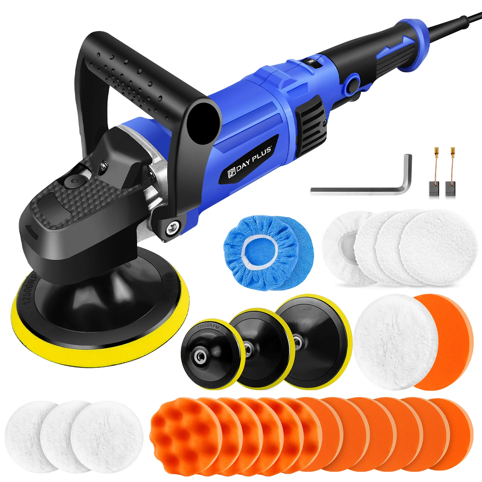 6000 W Autopolierer und Puffer, Elektroauto-Poliermaschine mit 6 variablen Geschwindigkeiten, 150–180 mm Puffer-Polierwachsmaschine