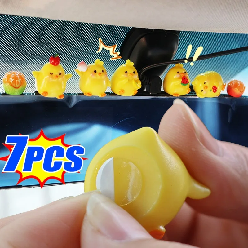 

Car Ornaments Cartoon Great Lucky Bowl Chicken DIY Decorative Ornament Auto Dashboard Center Console Rearview Mirror Decoration