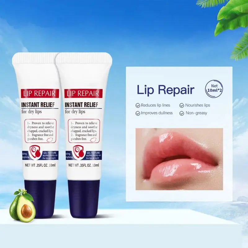 

Lip Repair Gel Fast-Acting Lip Moisturizer For Dry Chapped Lips 10ml 2pcs Chapstick Overnight Lip Repair To Relieve Dryness And