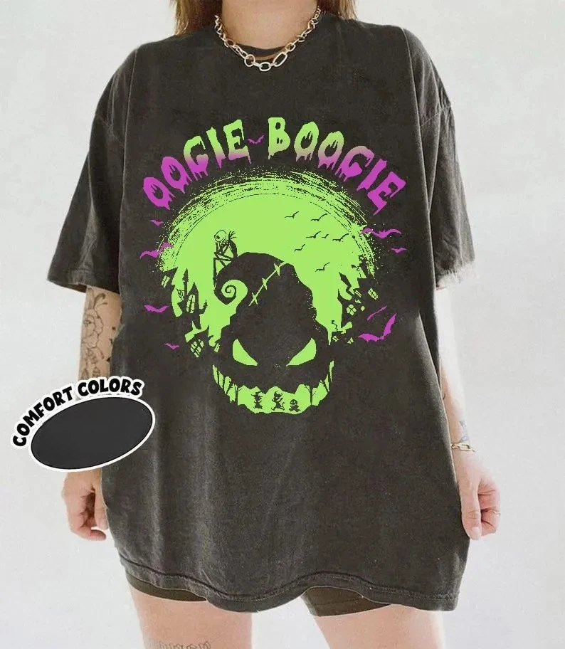 كابوس قبل عيد الميلاد دعونا قميص Oogie Boogie ديزني جاك وسالي تي شيرت Oogie Boogie باش