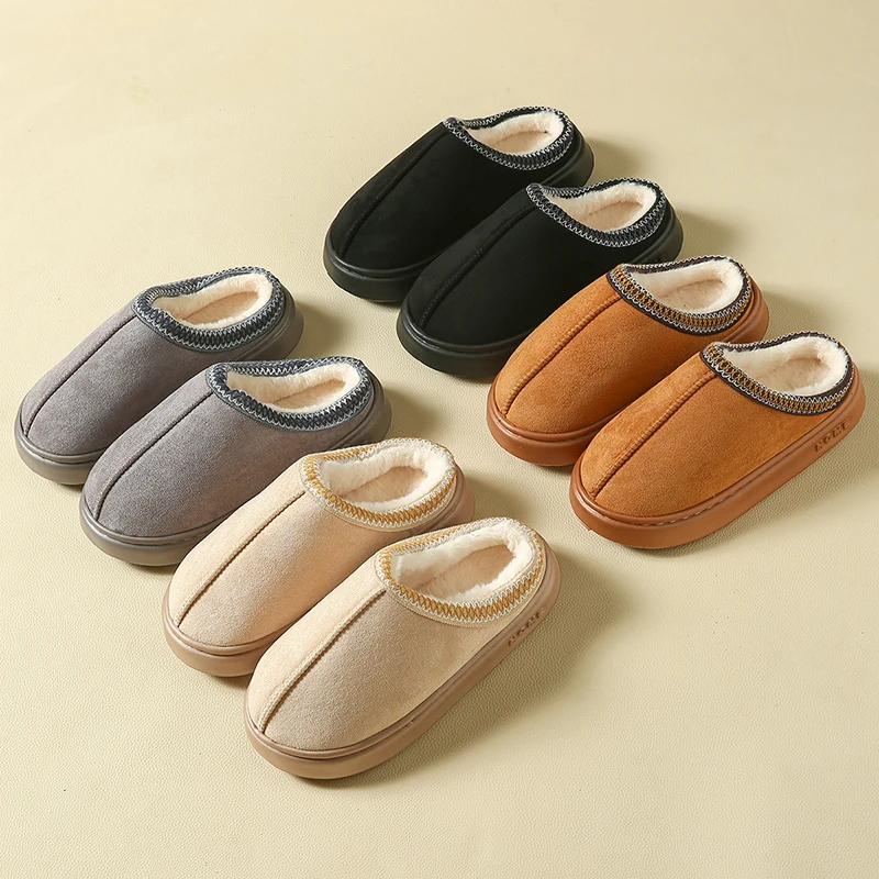 شباشب نسائية عصرية للمنزل أحذية نسائية فاخرة بتصميم منفوش لشتاء 2025 شباشب داخلية من الفرو أحذية منصة غير رسمية #6