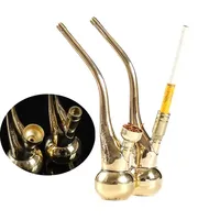 Handheld Copper Hookah Shisha Smoking Pipes Mini Brass Healthy Smoker Tobacco Pipes Gift for Men Hookah Accessories