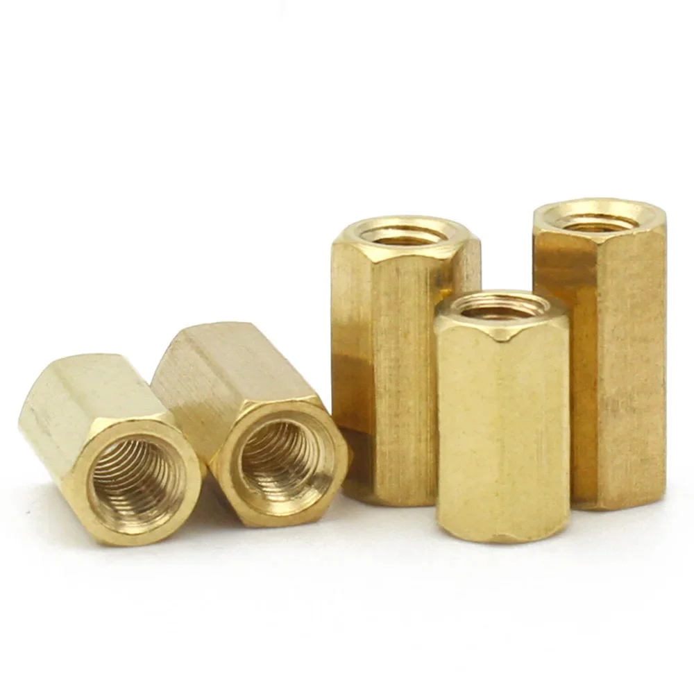 10-50pcs Brass Standoff Spacer M2 M2.5 M3 M4 M5 M6 Hex Female to Female Hexagonal Stud Spacer Hollow Pillars