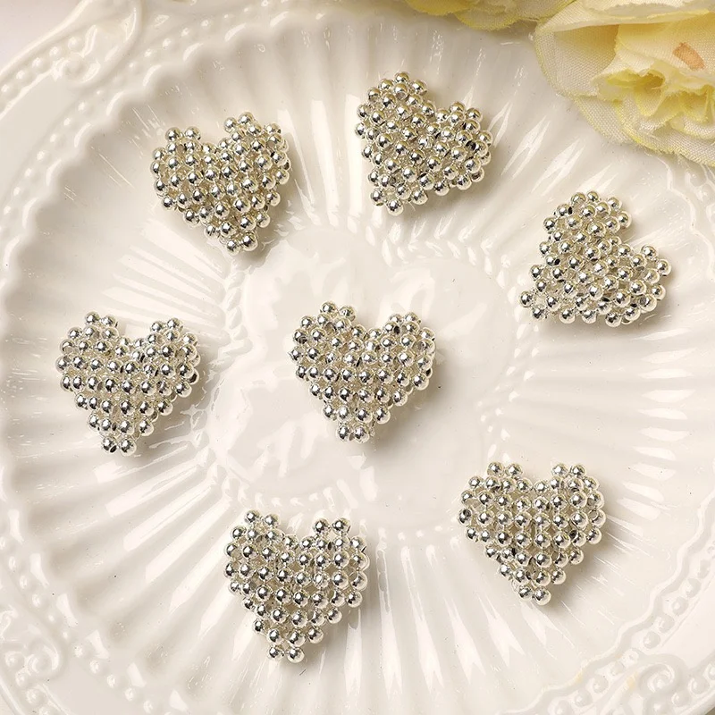 

Минимальный заказ, 20 шт./лот, 23 мм, акриловые круглые бусины, плетение мультяшных сердечек, подвески из бисера ручной работы, ювелирные аксессуары «сделай сам»