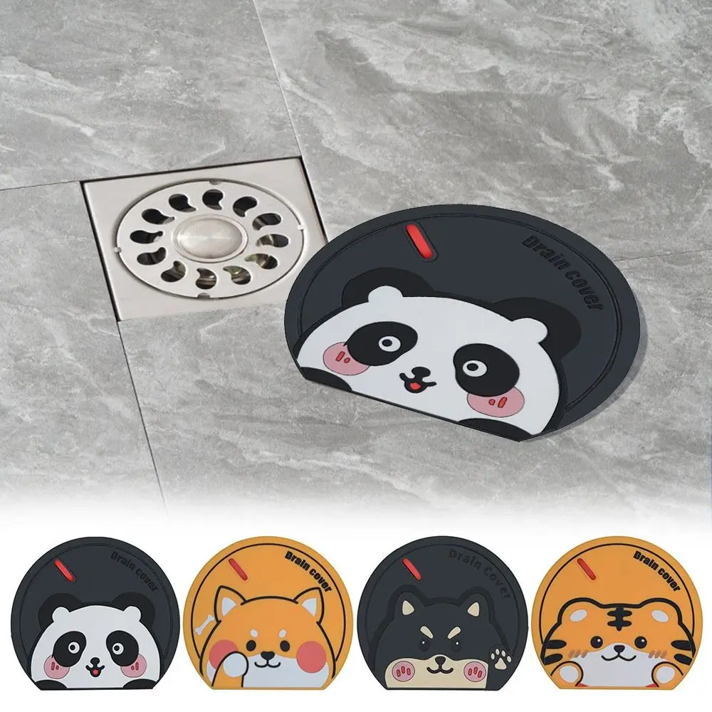 

Cartoon Animal Sewer Floor Drain Cover Anti Odor Anti-insect Sewer Sealing Silicone Mat Anti-blocking Floor Drain Pad