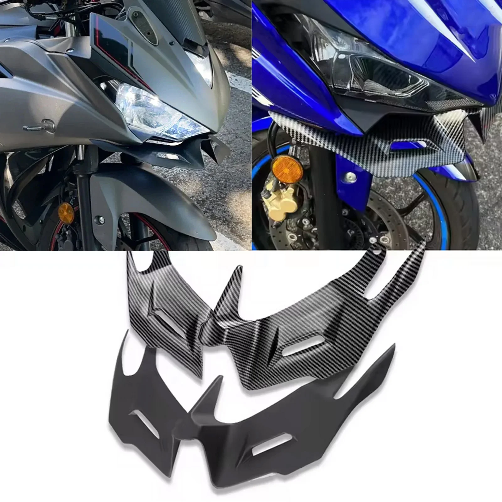 R3 R25 2014-2018 Front Fairing Winglets Aerodynamic Wing Shell Cover Protection Guards Kit Carbon Fiber For Yamaha YZF-R3 R25