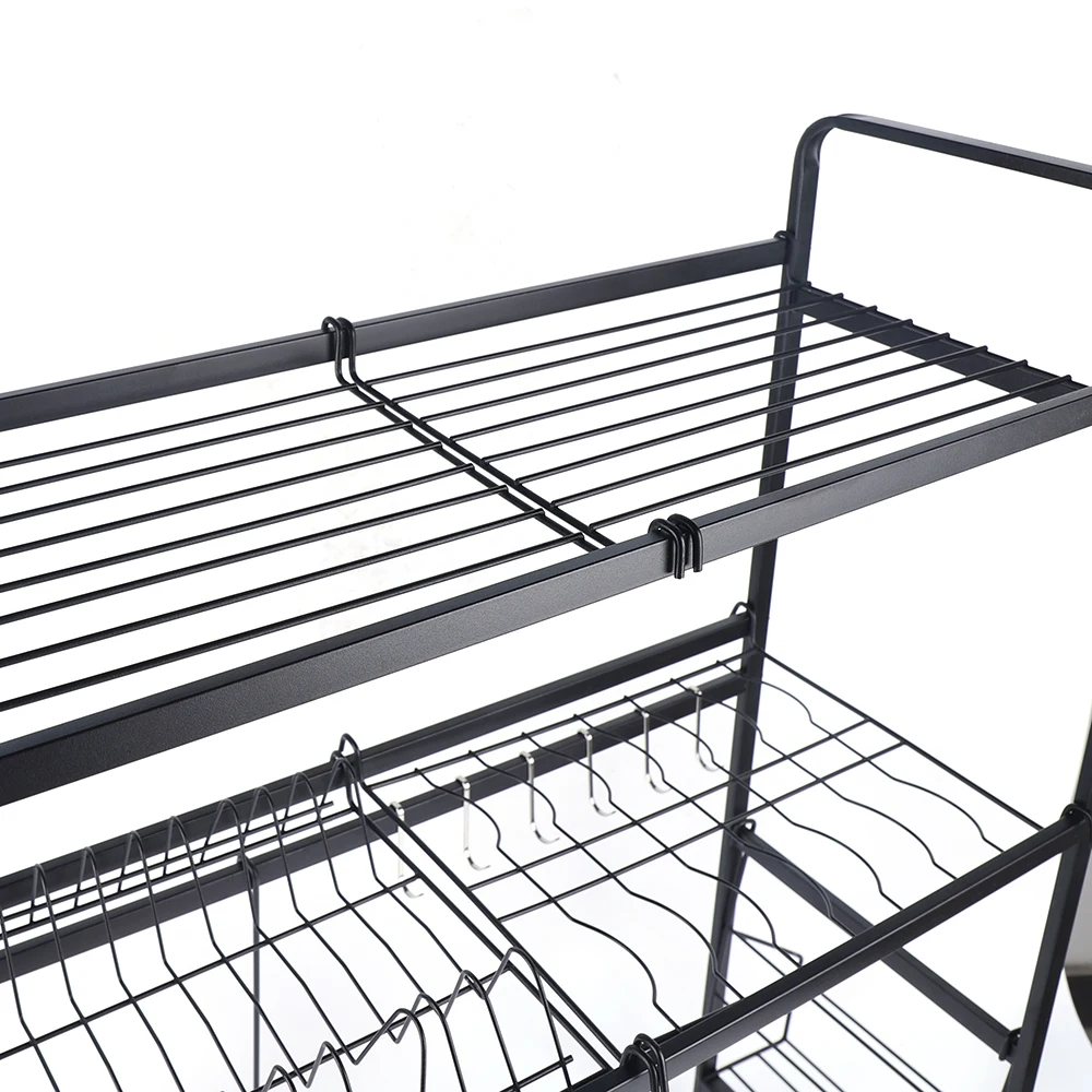 Kitchen Rack, Drying Rack for Kitchen Counter, Double Layer Stainless Steel 65cm Space Saving Large Capacity Organizer for Dish Bowl Utensil view 6