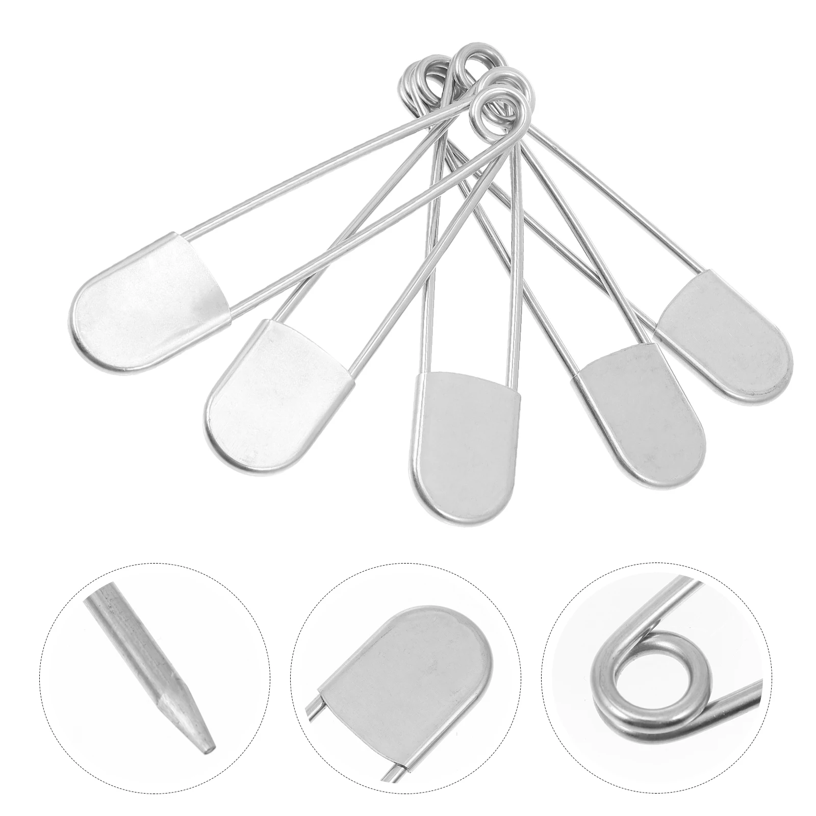 

5pcs Large Safety Pins Giant Stainless Steel Heavy Duty Laundry Supplies Blankets Mattresses Outdoor Equipment Durable Rust