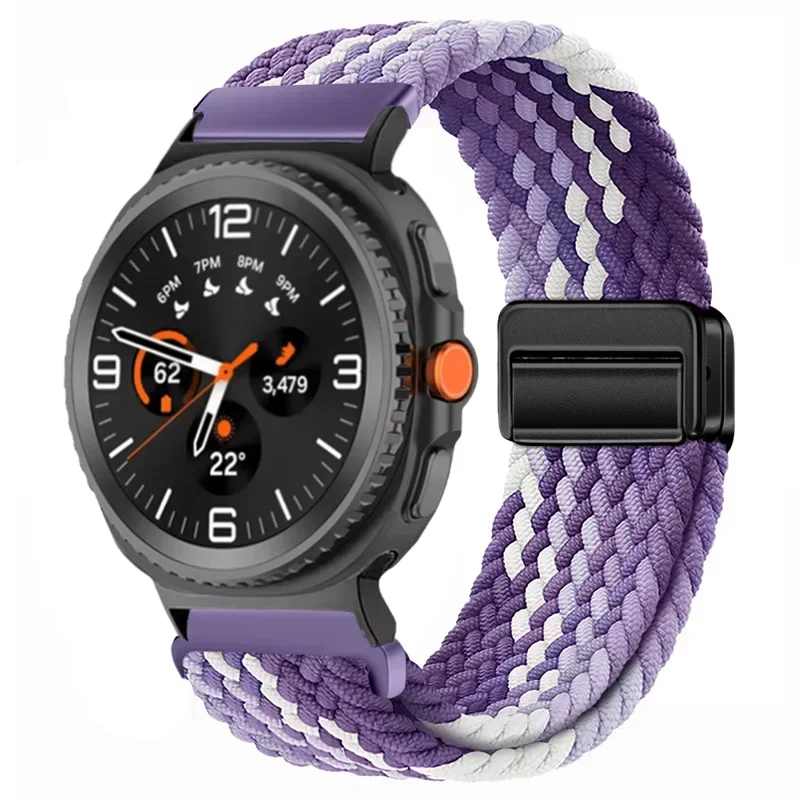 Cinturino in nylon intrecciato per Samsung Galaxy Watch 8 44mm 40mm 8Classic 46mm Bracciale con chiusura magnetica Galaxy Watch 8-7 Ultra 47mm Band