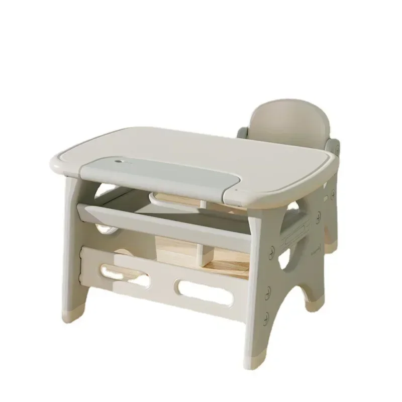 Bureau dinosaure pour enfants, table de lecture pour bébé, chaise rabattable en plastique, table de jeu jouet d'éducation précoce pour la maison, apprentissage des enfants