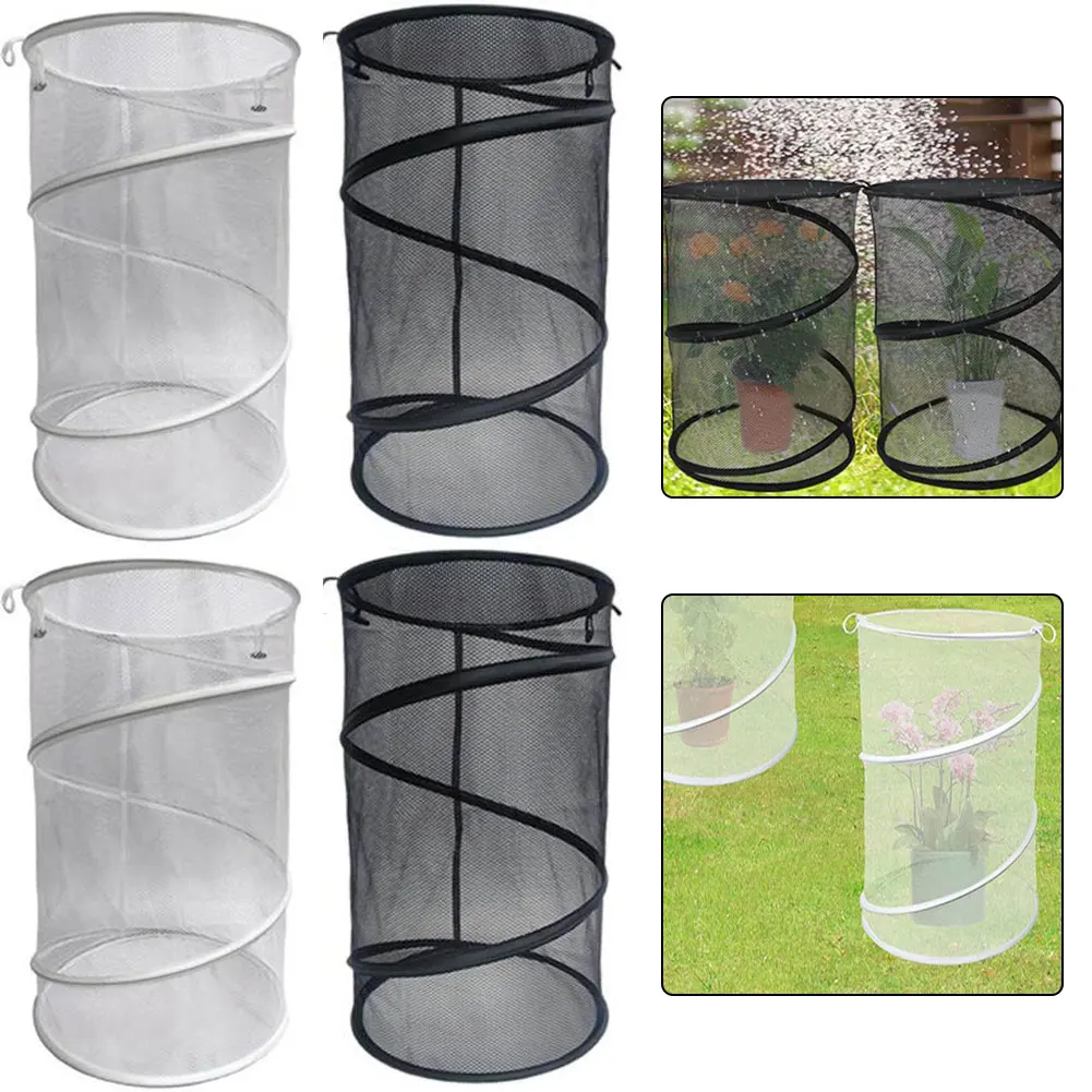 

Popup Plant Covers with Mesh Insect Barrier for Garden Plants Greenhouse Protection with Steel Frame and Ground Stakes