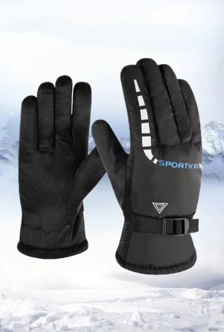 Gants chauds d'hiver pour hommes et femmes, épais en coton, antidérapants, doublés en polaire, Sports de plein air, gants de cyclisme coupe-vent