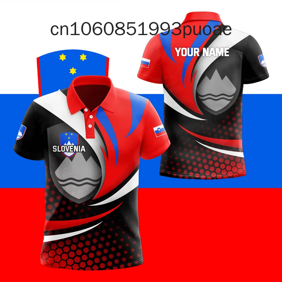 Slovakia Flag & Coat of Arms Customized Polo Shirt Summer Casual Streetwear Men's Fashion Loose Jersey Plus Size Sportswear